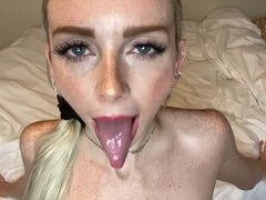 Girl uvula mouth, joi, dildo cum countdown