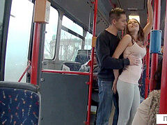 fledgling duo Having sex on a City Bus in Hungary - Bonnie Shai