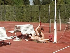 Rich daughter gets her tush deflowered on the tennis court