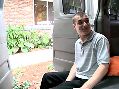 Tricked str8 twink fucks gay asshole in van until he cums