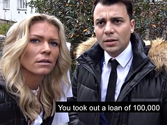 DEBT4k. Gal doesnt want the loan shark to take the car, so she has sex with him