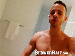 ShowerBait - straight dude gets ass eaten and fucked in the douche