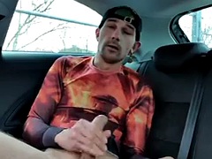 Pissed off and masturbating while waiting in the car