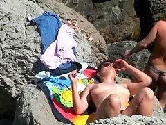 Spy Beach Mature caught hidden filming lezzy perky nips