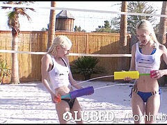 greased - diminutive blondes Elsa Jean and Piper Perri wild playtime