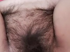 Mature milf shows her fat and hairy pussy