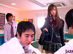 diminutive chinese schoolgirl pov jerks and sucks a cock