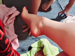 My cuckold husband cleans my feet and prepares me to meet my lover