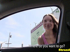 nubile hitchhiker humped pov style outdoors