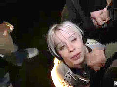 jism biotch blonde Loz Lorrimar dogging at night deep throats off strangers and takes facials