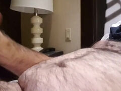 Jerking Off In Hotel. Big Spunk Shot. Hairy Bear - Homemade Sex