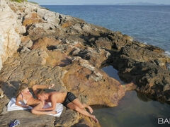 Skinny Dipping - skinny small tits russian Gina Gerson fucked outdoors on the beach