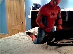 Gay morphsuit, spiderman, zentai