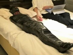 Mummification with vibrator tease and denial