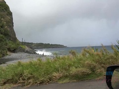 Strand, Grote mammen, Badpak, Bruinharig, Vriendin, Gezichtspunt, Kut duiken, Roken