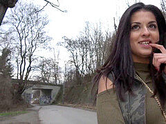 Public Agent Outdoor ejaculations for Serbian sweetheart