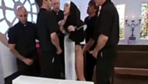 Catholic Nun Gang-Nailed by Priests