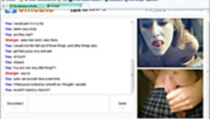 Omegle woman with massive knockers and smooth-shaven vagina