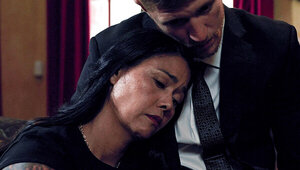 Dana Vespoli says goodbye to hersetepson Oliver Flynn