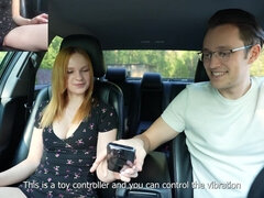 Surprise Verlonis for Justin Lush Control Inside Her Pussy While Driving Car in Public