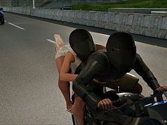 Project Hot Wife - Riding a motorcycle without underwear 91