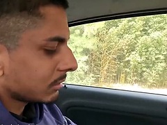 Perverted taxi driver seduces his straight passenger and teaches him how to deepthroat - DickRides