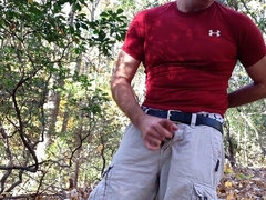 Beating off in the Bushes Again. Intense Jerk and Cum