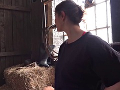 AuntJudysXXX - Fucking your MILF Stepmom Aurora in the Barn POV