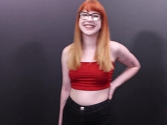 Redhead Nerd in Glasses Hannah Grace - Fiery - threesome oral blowbang orgy