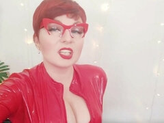 Red Pvc Catsuit Vinyl Fetish - Femdom POV Dirty Talk Humiliation