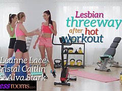 Petite teen Alya Stark gym lesbian threesome with Czech babes