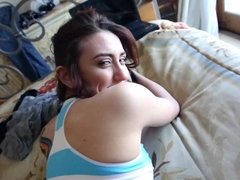 Mandy Muse  gets fucked with panties pulled aside while gaming