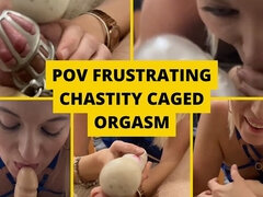 POV Teased and Made to Cum in Chastity Cage