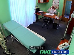 Sexy sales lady makes doctor cum twice as they struck a deal in fake hospital clinic