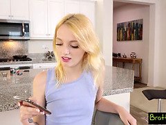 Kate Bloom's petite step sister takes charge and creampies her while her stepbrother's away