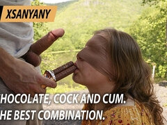 Chocolate, cock and cum. The best combination