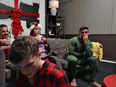 Str8 twink seduced by loving bareback gay on christmas eve