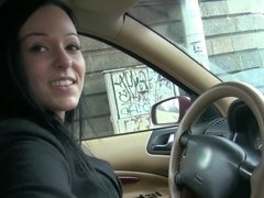 Random amateur girl takes cash to suck cock in the car