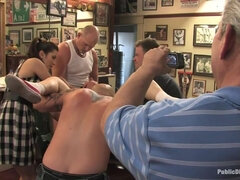 Amateur Model Gets Humiliated and Fucked in a Barber Shop