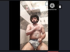 Cute Boy Taking Shower and Masturbating Cumshot in Toilet