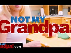 Horny Old Man Caught His Plump Step Granddaughter Masturbating And Helps Her Cum