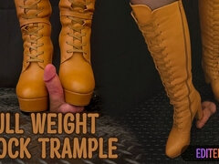 Full Weight Cock CBT Trample in Leather Brown Boots with TamyStarly