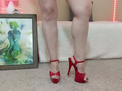 Red stripper platform heels