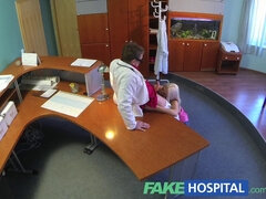 Blonde bombshell gets a thorough examination from dirty doctor in fakehospital