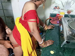 Best Ever Owner Rough Fucking Young Maid Girl Who Cooking Food in Kitchen XXX Porn in Hindi Voice