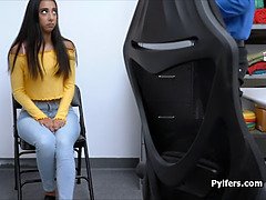 Sexy Indian American thief busted and fucked