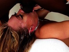 Several men are fucking a hot blonde in a kinky intense gangbang