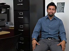 The bottom of the office enjoys a 3 way fuck by boss and colleague