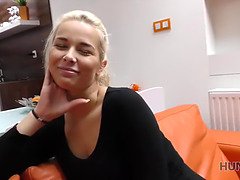Young blonde Czech sells her body to hunter in hot POV action