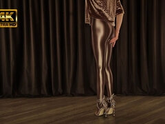 822 Shiny Brown Leohex Pantyhose